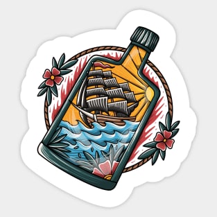 Ship and bottle Sticker